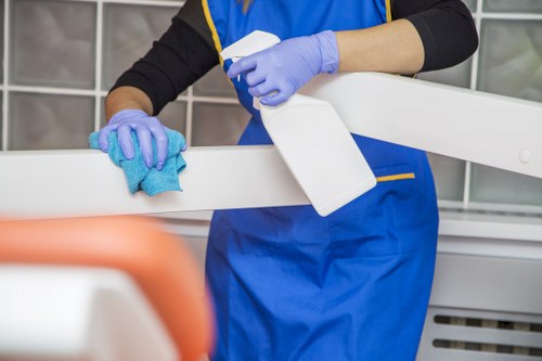 Brimsdown carpet cleaners wearing PPE while operating equipment